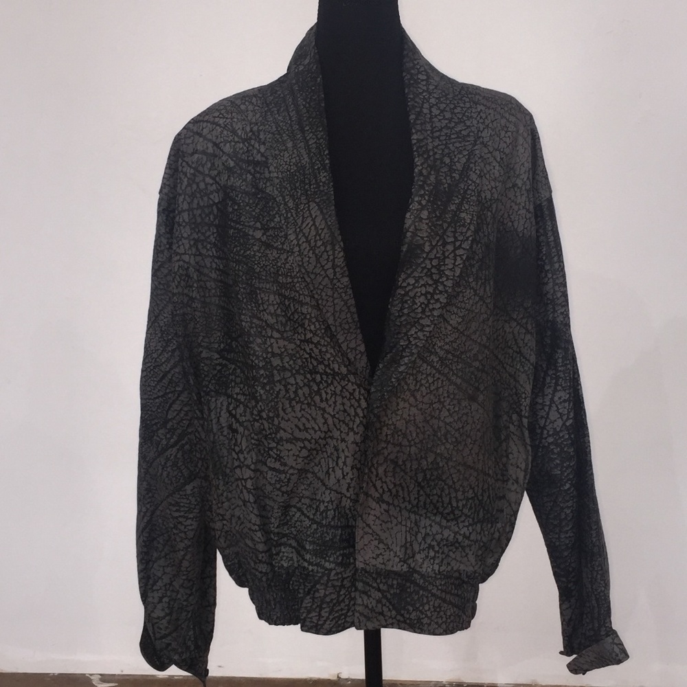 Antelope Vintage leather retro v-neck bomber